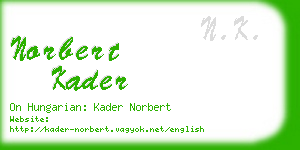 norbert kader business card